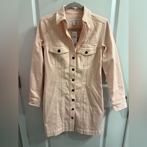 LOFT Women's Light Pink Long Denim Jacket